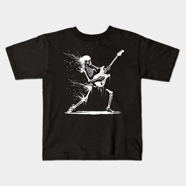 skeleton rock and roll Kids T-Shirt by lkn